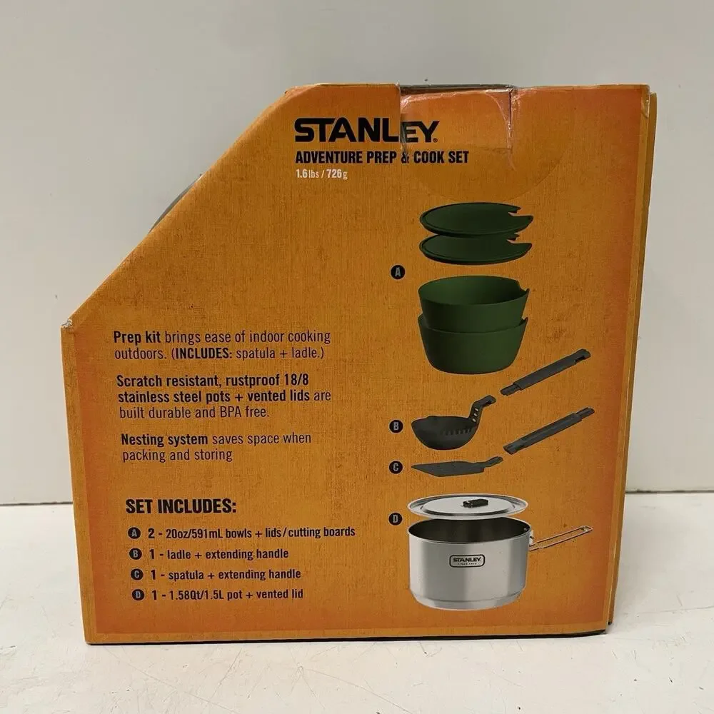 Stanley Prep + Cook 10-Piece Stainless Steel BPA-Free Camping Set w/ Lid